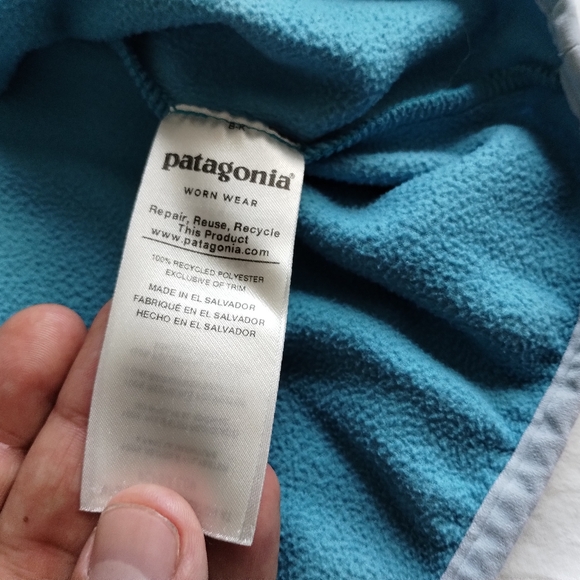 MEDIUM Patagonia Fleece Pullover 1/4 Button Turtle Neck Blue MEDIUM - Picture 5 of 9